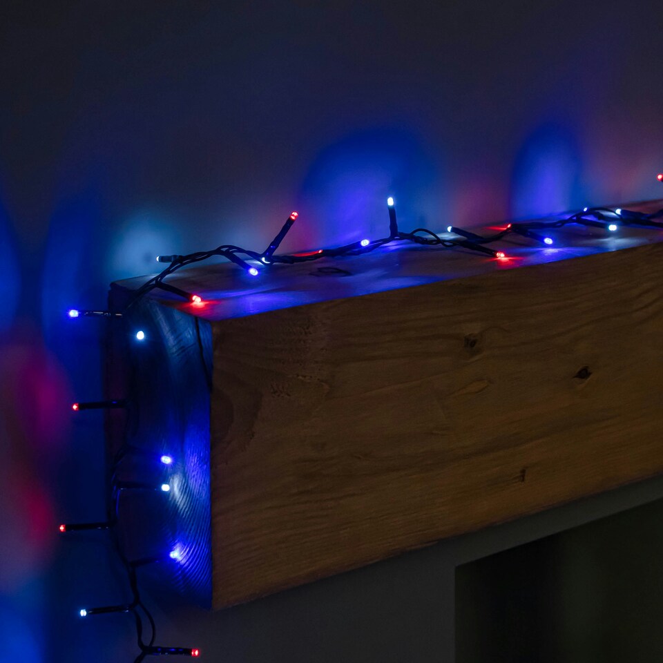 image 1 of 6m 240 LED TreeBrights Christmas String Lights with Timer in Blue, White & Red