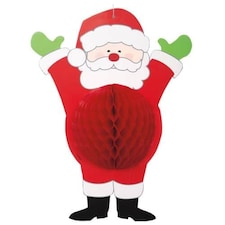 Christmas Hanging Santa Honeycomb Decoration 35cm