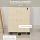 image 6 of Vinsetto 2-Drawer Locking Office Filing Cabinet 5 Wheels Rolling Storage Oak