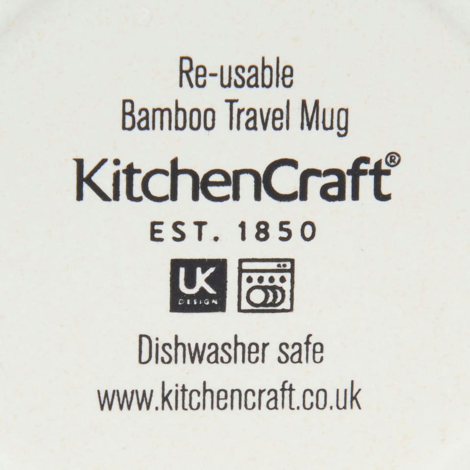 image 1 of KitchenCraft 410ml Bamboo A to Z Letter "P" Reuseable Mug Multi