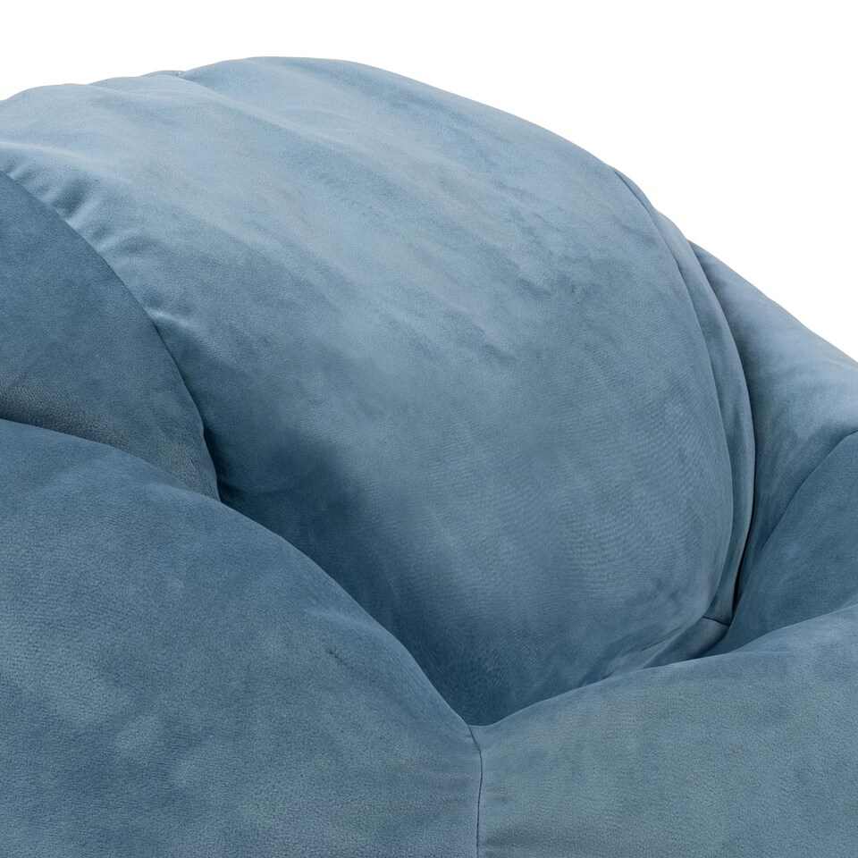 image 1 of Kids Kingston Velvet Bean Bag Chair Mineral Blue Childrens Bean Bags | Blue | Mineral Blue | 1