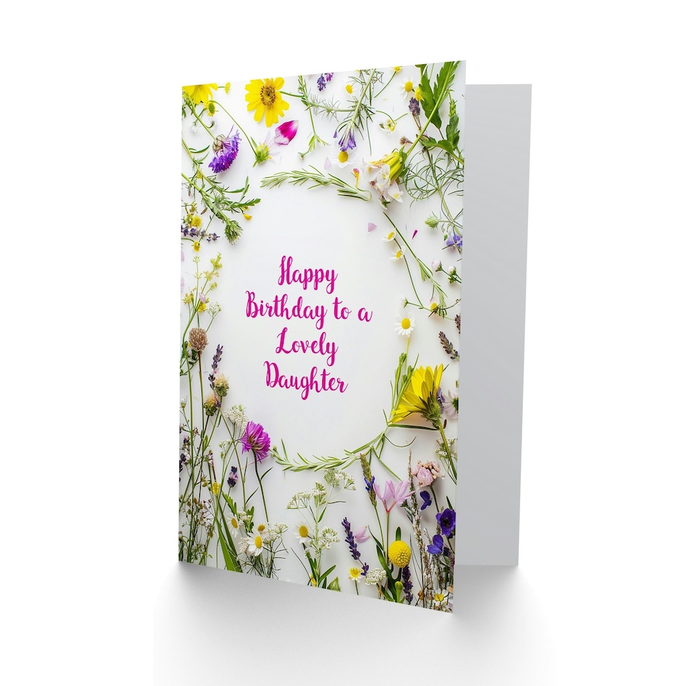 image 1 of Simple Spring Meadow Wildflowers Floral Daughter Birthday Card
