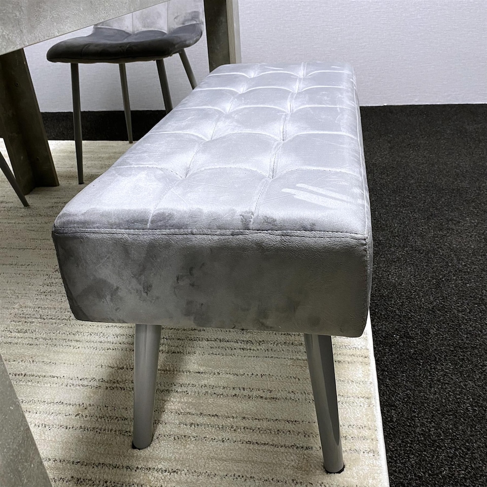 image 1 of Grey Wooden Dining Table Set with 4 Chairs and 1 Bench Dining Kitchen Furniture