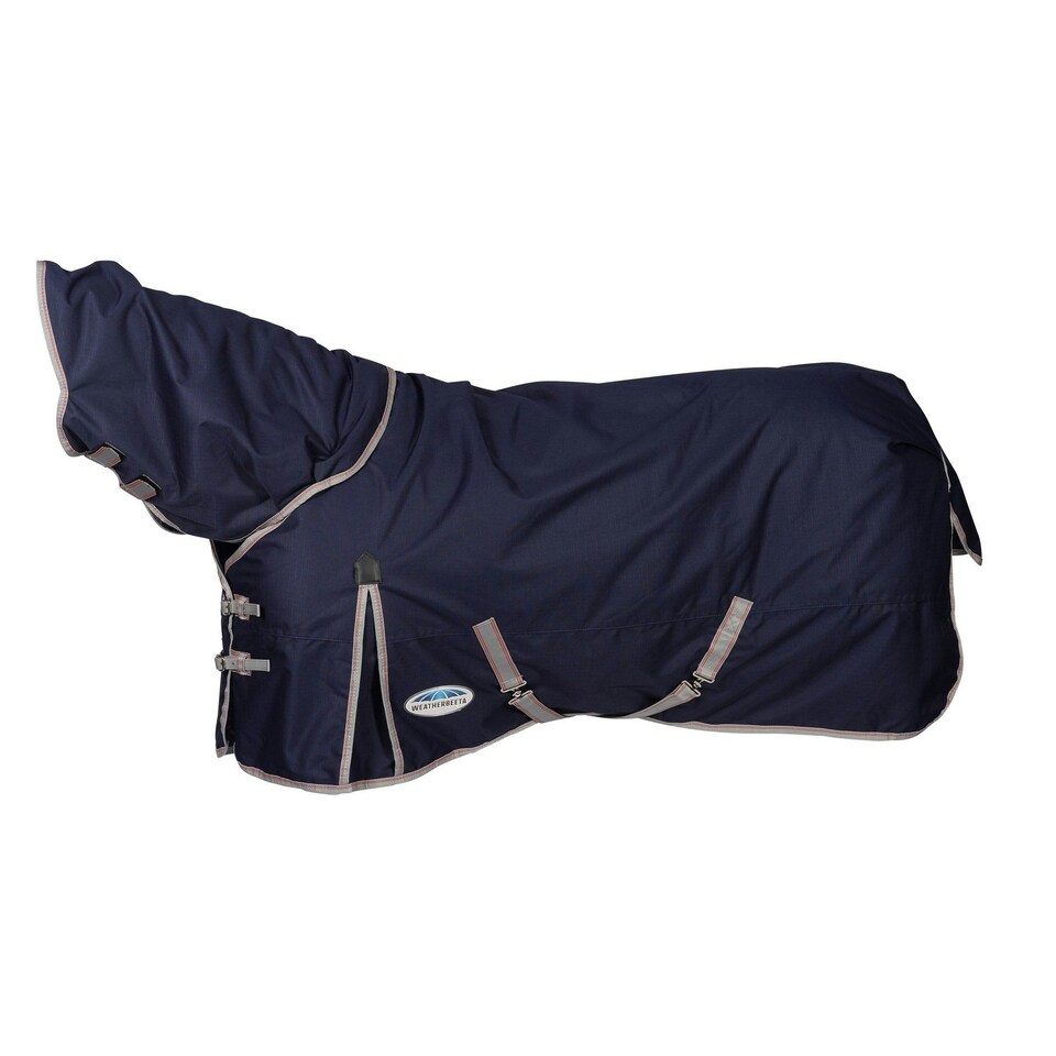 image 1 of Weatherbeeta Comfitec Essential Plus Detachable Neck Lite 50g Horse Rug - Navy/Silver/Red - 5´ 3"