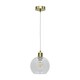 image 1 of First Choice Lighting Barnum Clear Glass Globe with Satin Brass Pendant Fitting Bronze | Clear