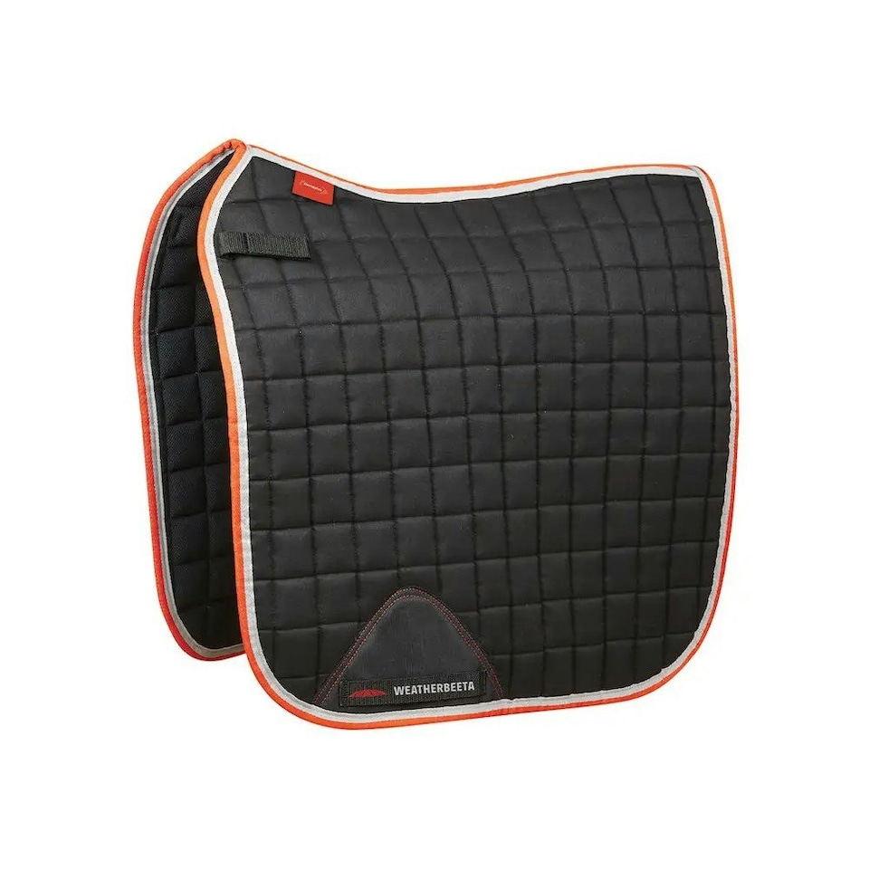 image 1 of Weatherbeeta Therapy-Tec Horse Dressage Saddlepad - Black/Silver/Red - Pony