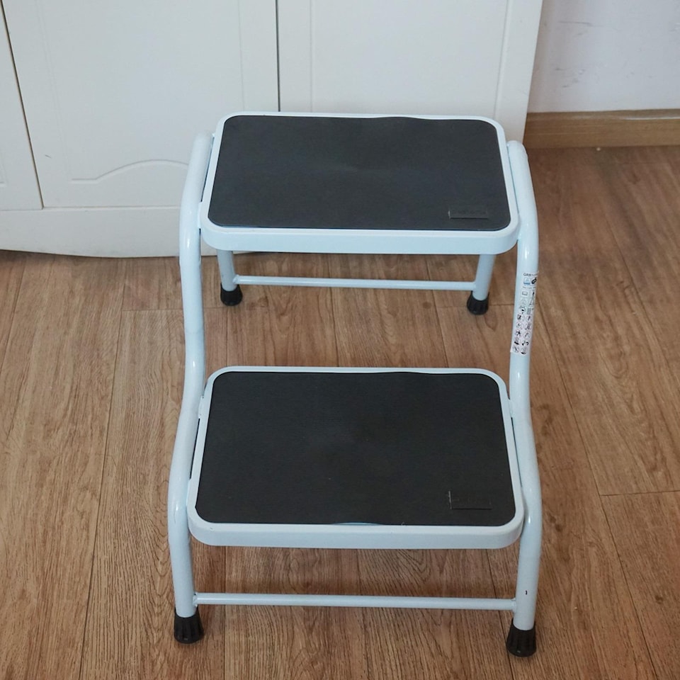image 1 of Gr8 Home Double Step Caravan Stool Steel Non Slip Mat Door Ladder Van Motorhome Camper