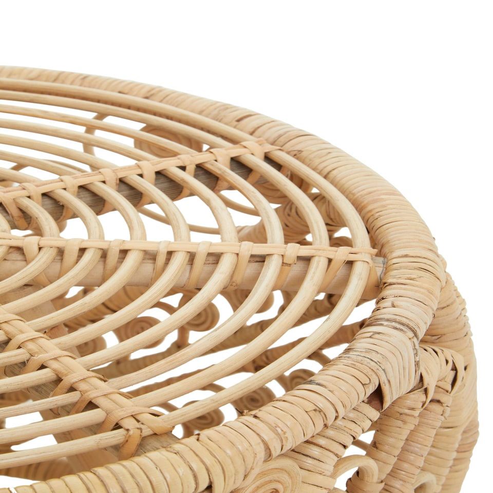 image 1 of Interiors by Premier Chic Design Large Natural Rattan Table, Versatile Coffee Table, Light Weight Cocktail Table, Side Table
