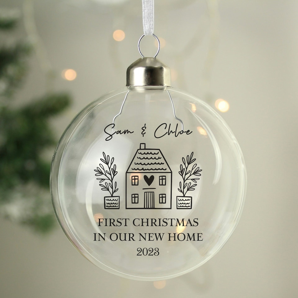 image 1 of Personalised Home Glass Bauble