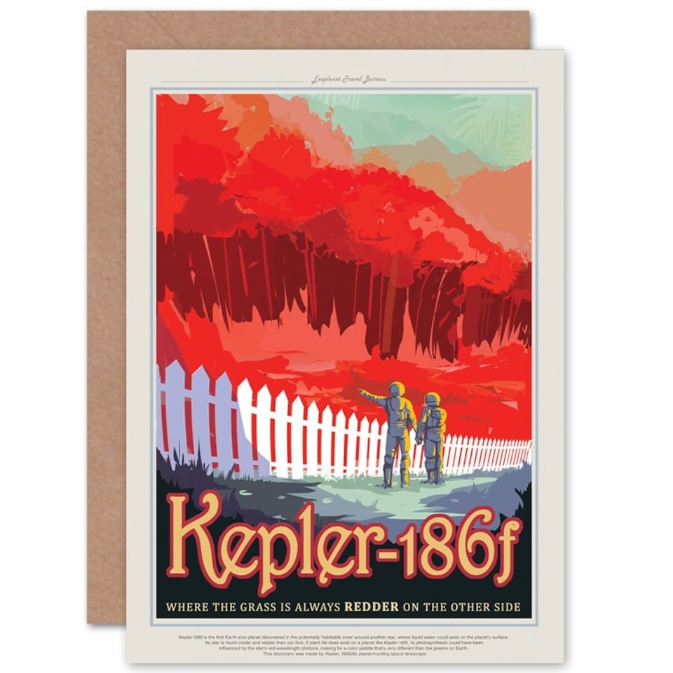 image 1 of Kepler-186F Grass Redder Space Tours Travel NASA Card