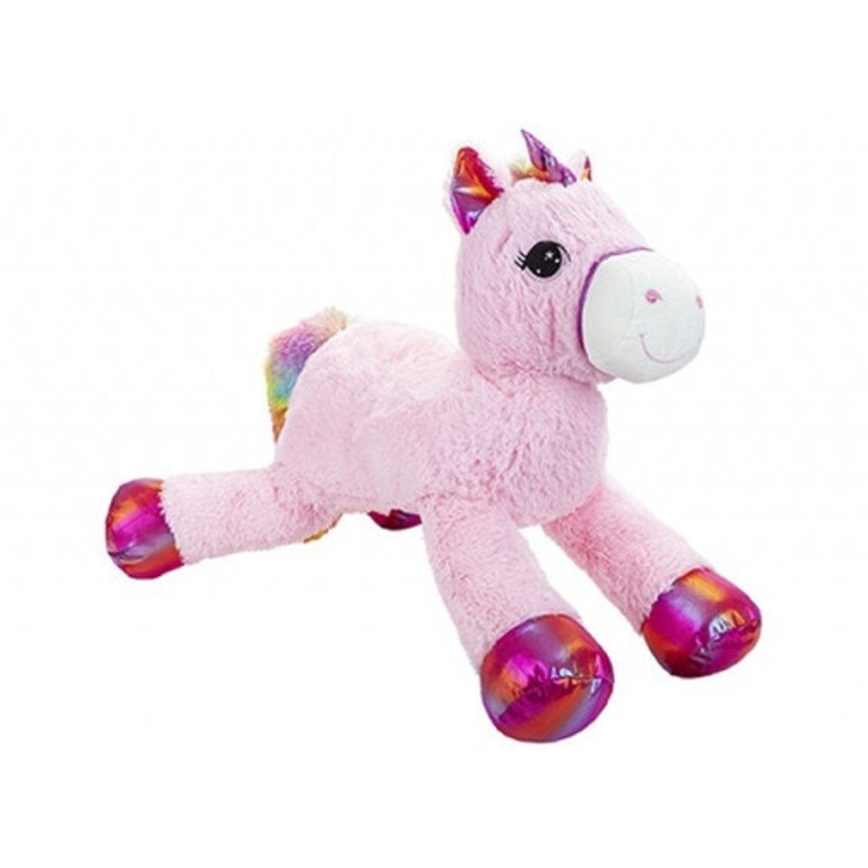 image 1 of 110Cm Cute Lying Pink Unicorn Shiny Magenta Trim