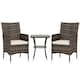 image 1 of Outsunny Rattan Bistro Set Garden Chair Table Patio Outdoor, Brown