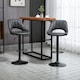image 2 of HOMCOM Barstools Set of 2 Adjustable Swivel Height Gas Lift PU Leather Chairs