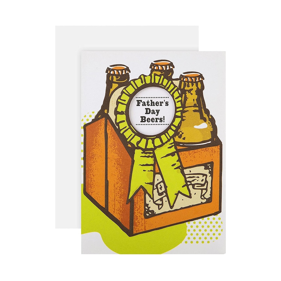image 1 of Hallmark Mini Father's Day Card - Beer Crate Design