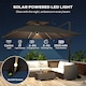 image 4 of Outsunny 3.5x3 m Garden Cantilever Parasol with Solar LED Lights and Centre Light, UPF50 Aluminium Patio Umbrella, Hanging Sun Shade with Cross Base, Crank Handle | Black | Black