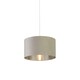 image 1 of LIGHT GREY VELVET DRUM SHADE & SILVER INNER (D35cm)