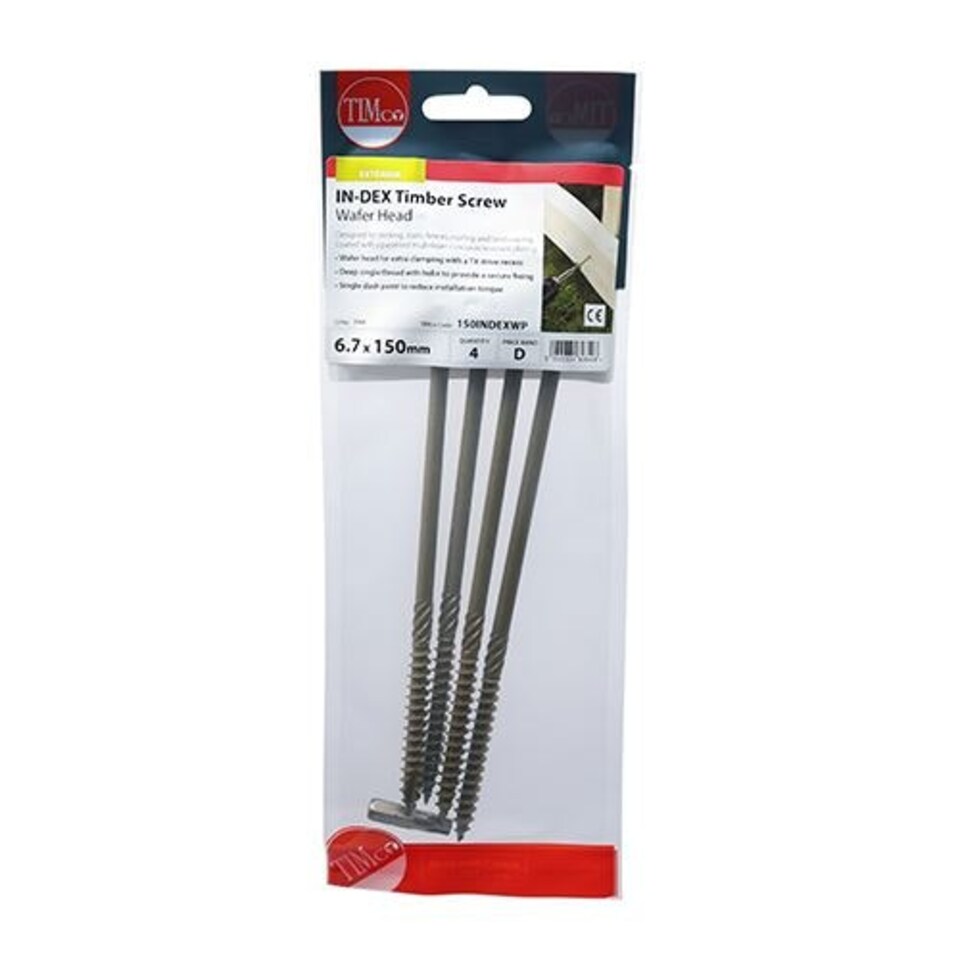 image 1 of Timco - Timber Screws - TX - Wafer - Exterior - Green (Size 6.7 x 150 - 4 Pieces)