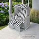 image 7 of Beach Chair Sylt with cushions, footrest and rain cover | Grey | grey/white | 1