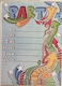 image 3 of Pack of 20 Quality Blue Retro Party Invitations with Envelopes by Carlton Cards