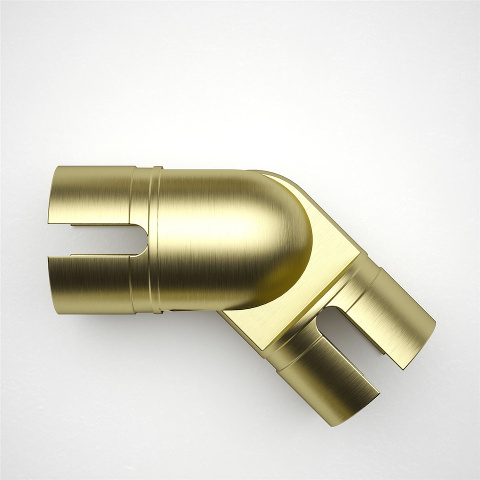 image 1 of Rothley Adjustable Elbow Bannister Staircase Handrail Satin Brass 40mm