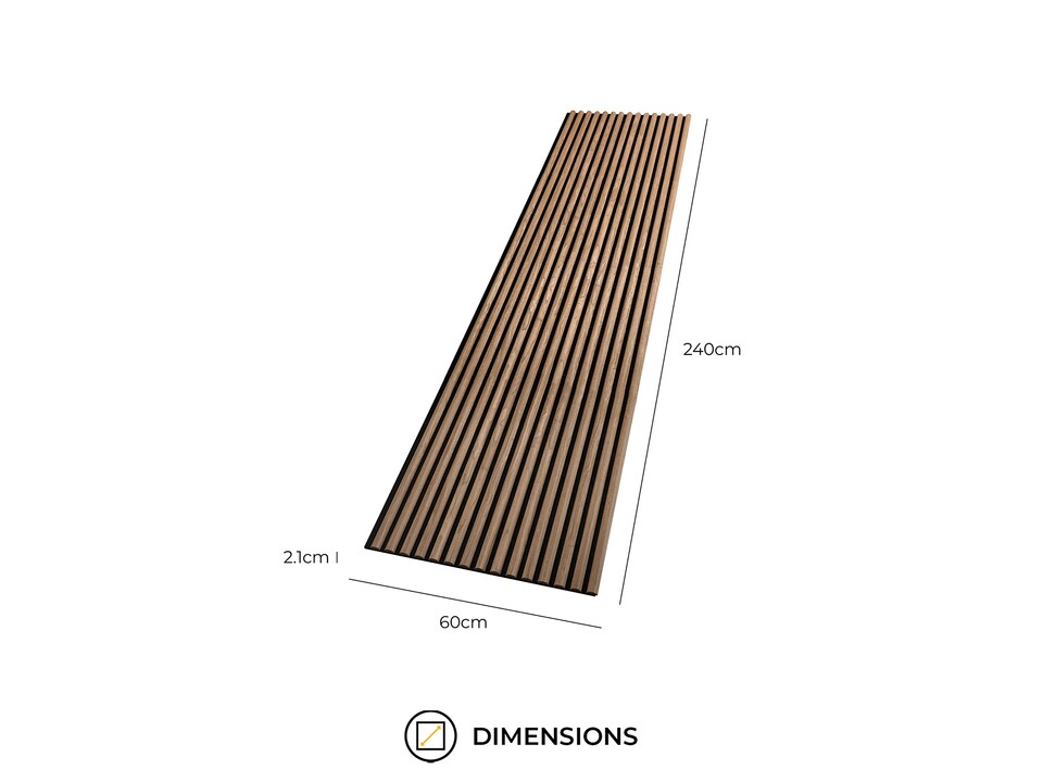 image 1 of Fuse Acoustic Wooden Reeded Wall Panel in Walnut Effect, 2.4m x 0.6m