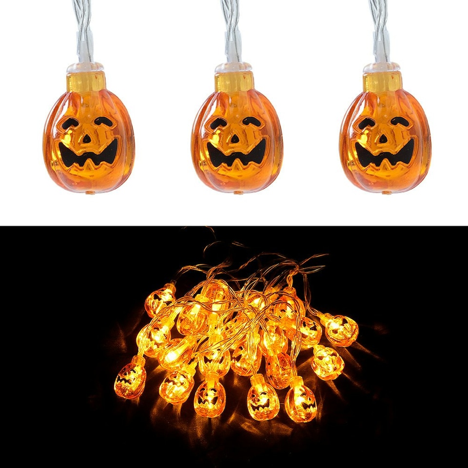 image 1 of Living and Home Halloween Decorative Pumpkin LED String Lights Battery Operated