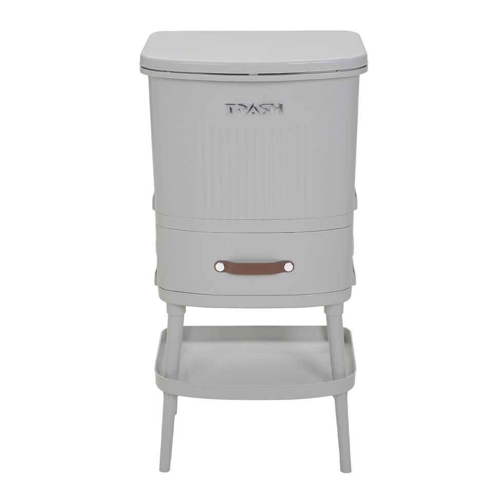 image 1 of Living and Home 30L 2-Tier Dry Wet Separation Trash Bin | Grey