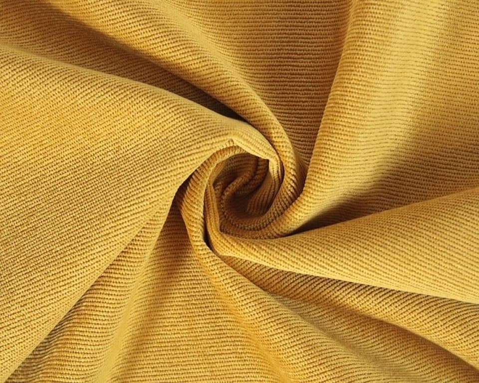 Minerva Mustard Deadstock Stretch Woven Needlecord Dressmaking Fabric per metre - 145cm / 57" Wide
