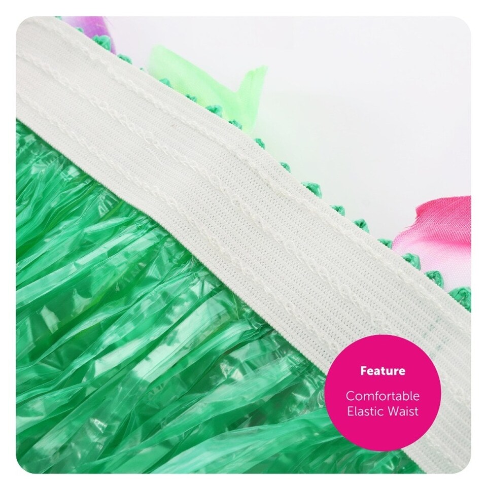 image 1 of Pack of 2 80cm Hawaiian Long Green Hula Skirt & Lei | Green | One Size