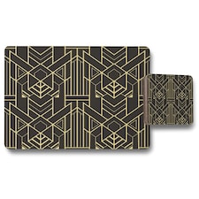 golden lined shape (Placemat & Coaster Set)