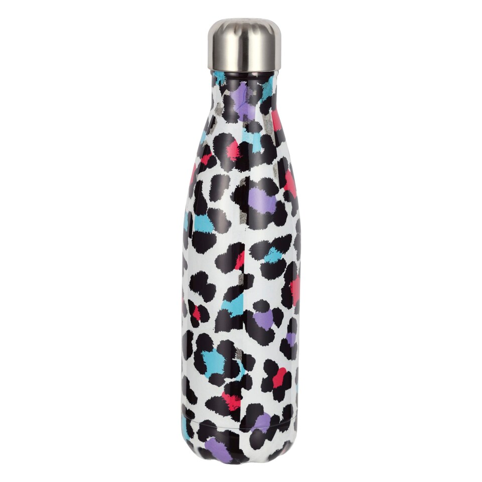 image 1 of Thermal Water Bottle Silver Leopard Print | Stainless Steel Leak Proof Bottle | Multi | Multi | One Size | 1