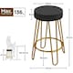 image 3 of Yaheetech 67 cm Tall Upholstered Velvet Counter Stools Black