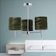 image 3 of Brea - Chrome 3 Light Fitting with Green Crushed Velvet Shades | Chrome | Green | 1