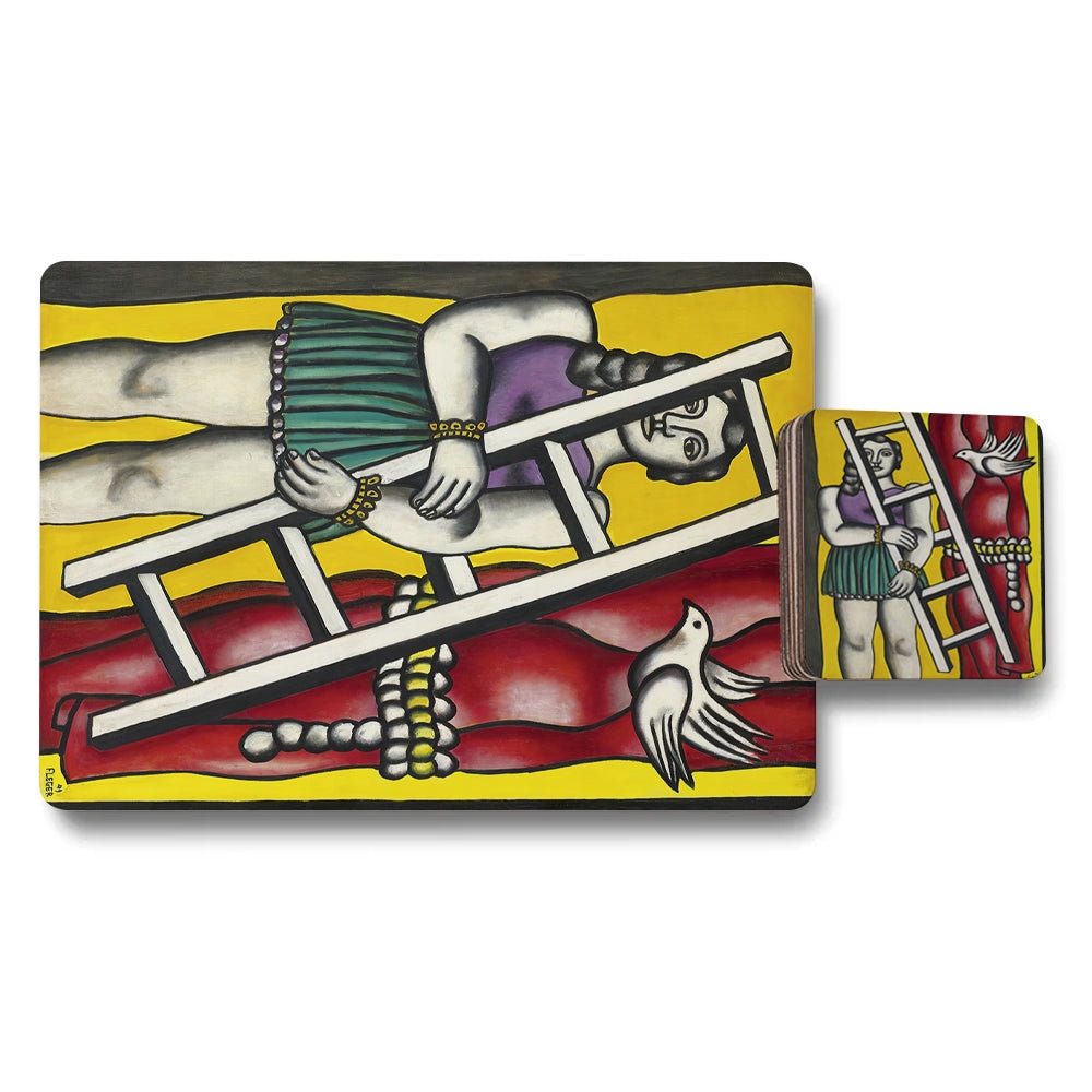 Designer Artwork Placemat and Coaster Set With Wood Backing And High End Print Quality Edition
