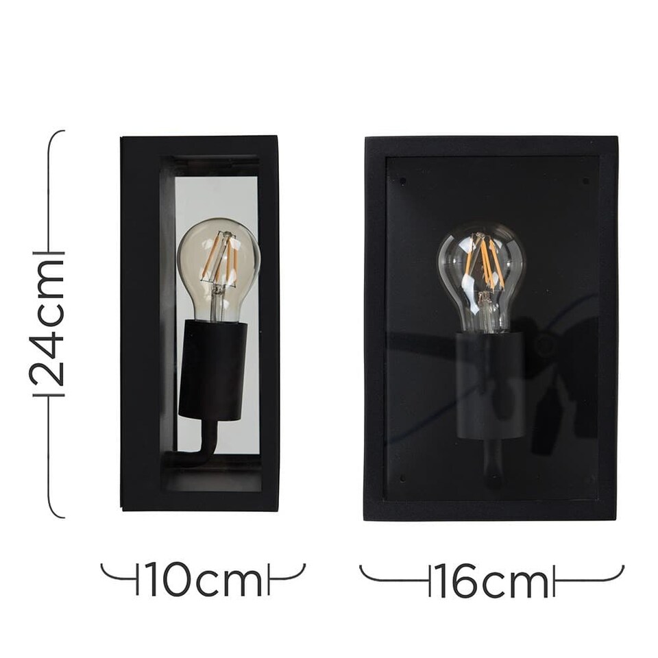 image 1 of ValueLights Tideswell Black Outdoor Wall Light