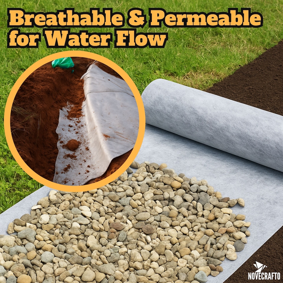 image 1 of Non Woven Geotextile Membrane 2.25m x 1m (2.25m²) - 100 GSM Drainage Fabric