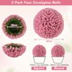 image 2 of COSTWAY 2PCS Artificial Plant Topiary Balls 44CM Decorative Balls Pink | One Size