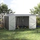 image 2 of Outsunny 14 x 8ft Outdoor Garden Metal Storage Shed with Lockable Door, Tool Storage Box for Garden, Patio and Lawn, Grey