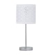 image 1 of Chrome Stick Table Lamp with White Laser Cut Shade | Chrome | White | Medium | 1