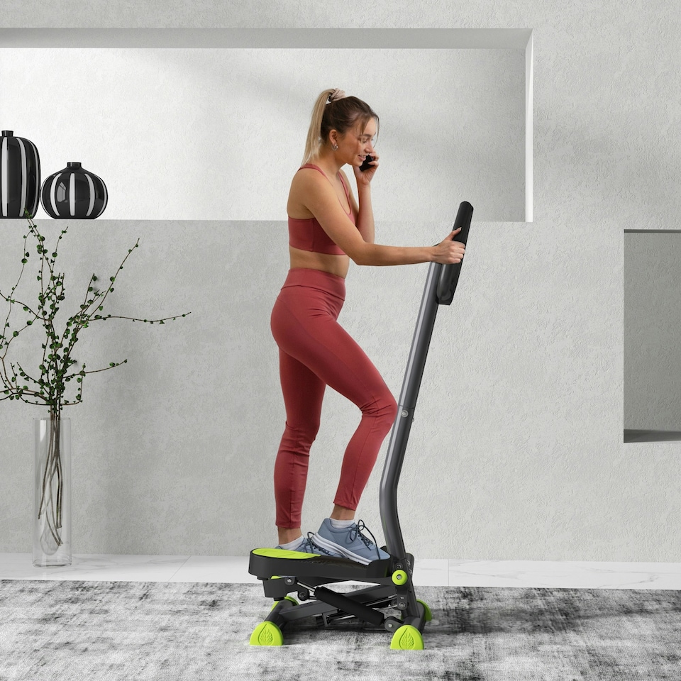 image 1 of HOMCOM Twister Stepper Step Machine with LCD Screen - Grey
