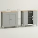 image 7 of kleankin Bathroom Pedestal Under Sink Cabinet with Adjustable Shelf, Grey Grey