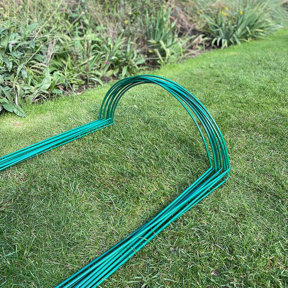 image 1 of Garden Plant Support Connecting Interlocking Metal Hoops (45cm x 60cm) - Pack of 2