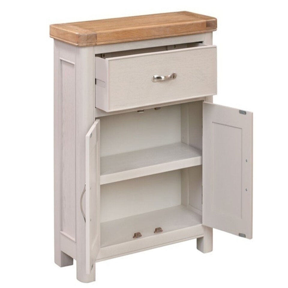 image 1 of Bologna Painted Compact Sideboard with 1 Drawer & 2 Doors - L32 x W80 x H80 cm | Grey