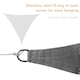 image 9 of Outsunny 5x5m Triangle Sun Shade Sail UV Protection HDPE Canopy w Rings Grey | Grey | 1