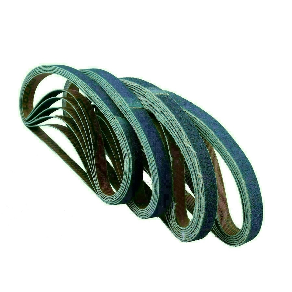 image 1 of 10mm Air Finger Zirconium Sander Sanding Belts 330mm x 10mm Mixed Grit 50pk