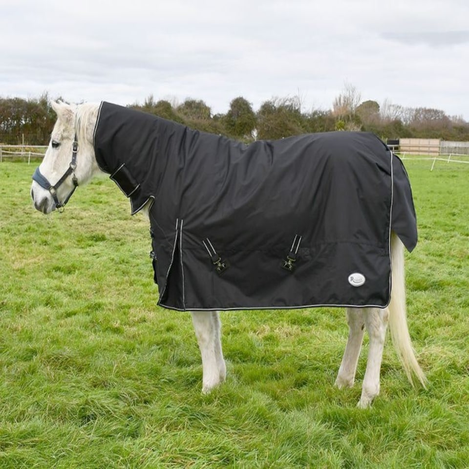 image 1 of Rhinegold Full Neck Monsoon Outdoor Rug Black | Size: 5ft 3
Colour: Black