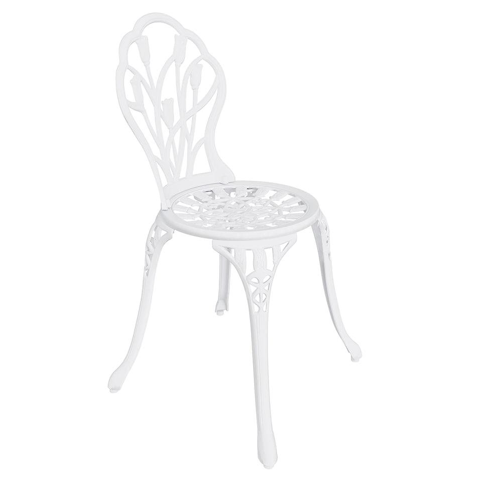 image 1 of Charles Bentley 3 Piece Tulip Cast Aluminium Patio Bistro Set Table & 2 Chairs