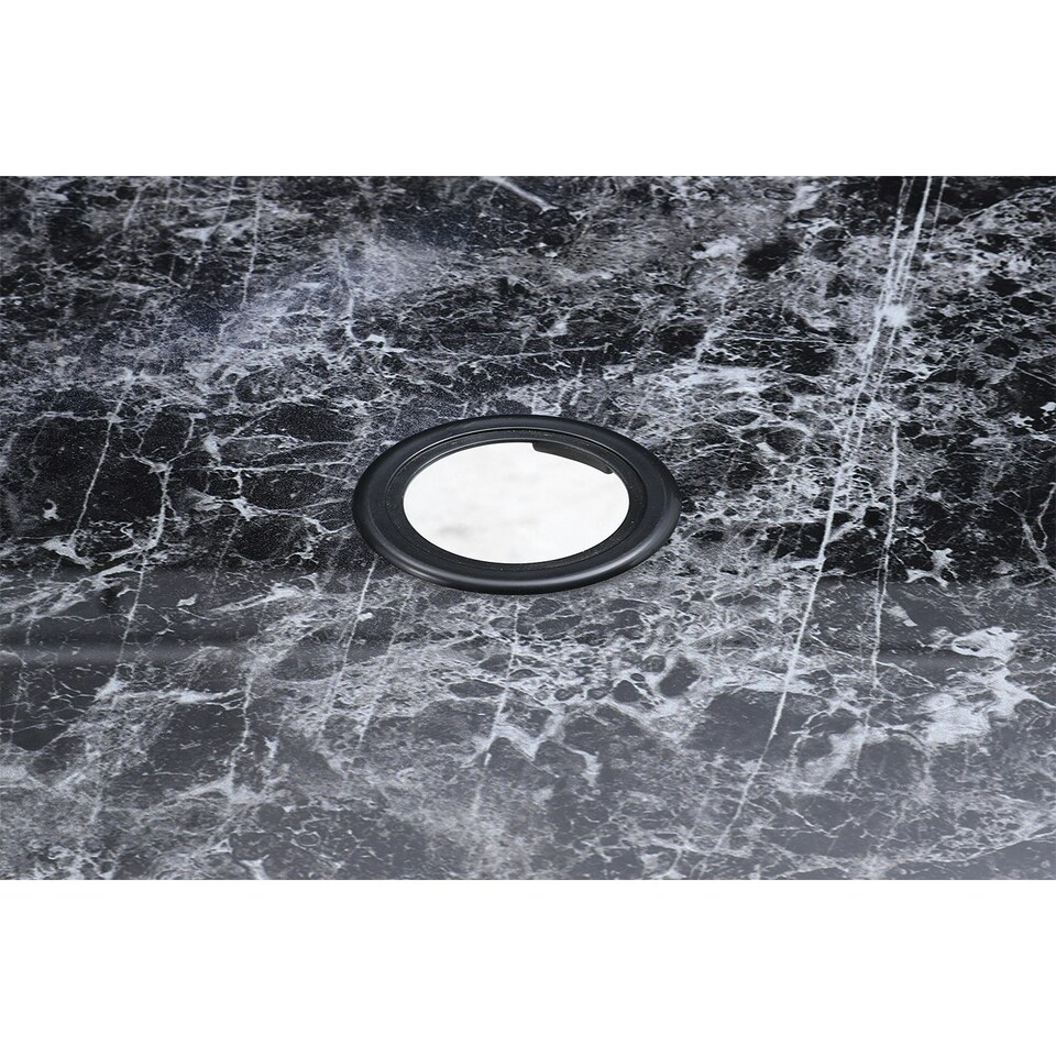 image 1 of Living and Home Garden Tempered Glass Marble Coffee Table - Black