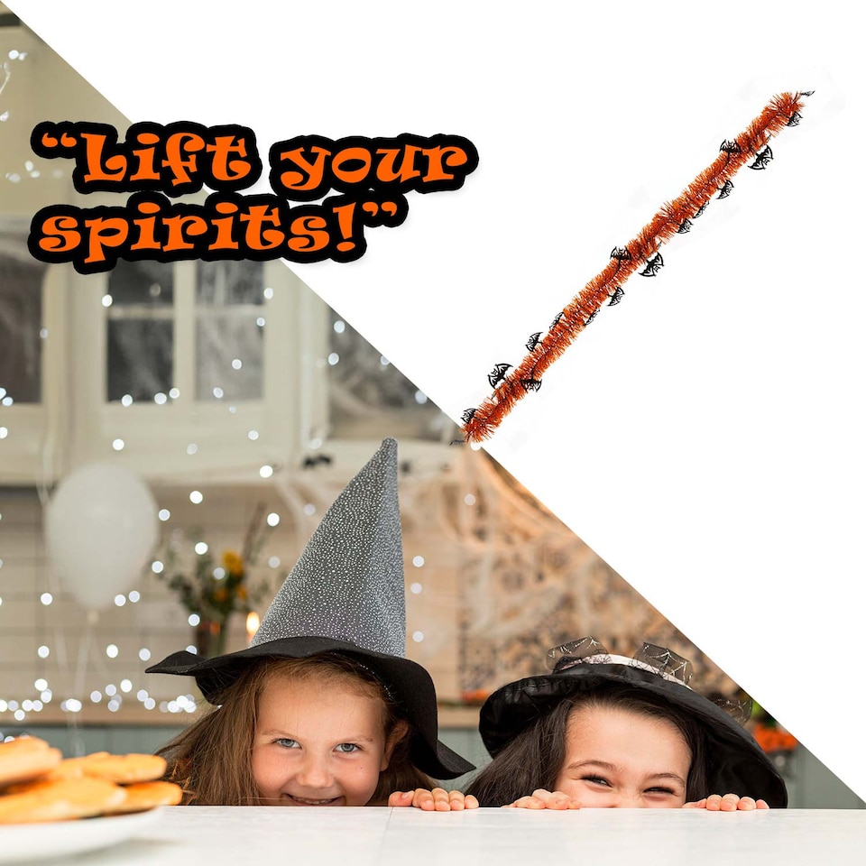 image 1 of vfm-estore Halloween Bat Tinsel Decoration 2m