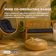 image 9 of Homescapes Garden Bench Cushion Luxury 2 Seater 100% Cotton Indoor Outdoor Seat Pad Navy Blue | 108 x 42 cm